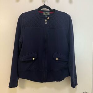 ✨ Lauren Ralph Lauren Active Navy Quilted Zip Jacket - Gold Hardware - Large